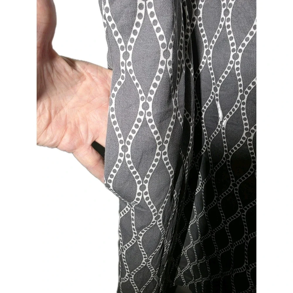 Robbie Bee‎ Womens Sz 14Sleeveless Geometric Print Gray/White Lined Sheath Dress
